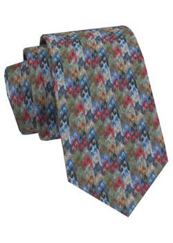Matowy Krawat Męski z Wiskozy - His Story - Kolorowe Wzory KREMACSHSTR0004 ze sklepu JegoSzafa.pl w kategorii Krawaty - zdjęcie 156685679
