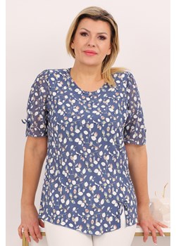 Lekka bluzka damska w orientalne wzory niebieska - L ze sklepu femimoda.pl w kategorii Bluzki damskie - zdjęcie 156689247