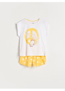 Reserved - Dwuczęściowa piżama z nadrukiem - złamana biel ze sklepu Reserved w kategorii Piżamy dziecięce - zdjęcie 156695959