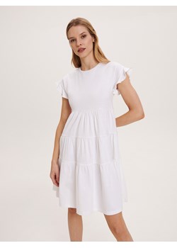 Reserved - Bawełniana sukienka - Kremowy ze sklepu Reserved w kategorii Sukienki - zdjęcie 156696068
