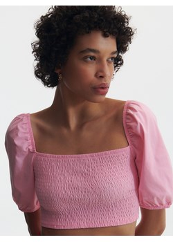 Reserved - Bluzka z bufiastymi rękawami - różowy ze sklepu Reserved w kategorii Bluzki damskie - zdjęcie 156707927
