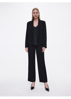 Reserved - Spodnie garniturowe z lnem - Czarny ze sklepu Reserved w kategorii Spodnie damskie - zdjęcie 156708307