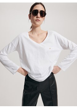 Reserved - Bawełniana bluzka - Biały ze sklepu Reserved w kategorii Bluzki damskie - zdjęcie 156708367