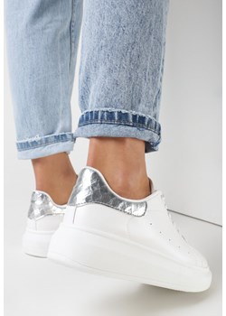 Biało-Srebrne Sneakersy na Grubej Podeszwie Hypnotic ze sklepu born2be.pl w kategorii Buty sportowe damskie - zdjęcie 156801887