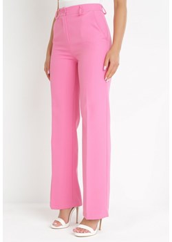 Różowe Spodnie Cygaretki w Kant z Wysokim Stanem Jexa ze sklepu Born2be Odzież w kategorii Spodnie damskie - zdjęcie 156821629
