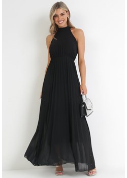 Czarna Plisowana Sukienka Maxi z Gumką w Pasie i Rozkloszowanym Dołem Tehe ze sklepu Born2be Odzież w kategorii Sukienki - zdjęcie 156821737