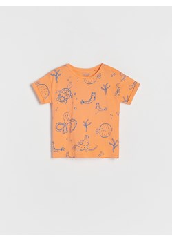 Reserved - T-shirt z nadrukiem - brzoskwiniowy ze sklepu Reserved w kategorii Koszulki niemowlęce - zdjęcie 156827615