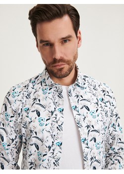 Reserved - Bawełniana koszula slim fit - Turkusowy ze sklepu Reserved w kategorii Koszule męskie - zdjęcie 156831746