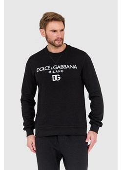 DOLCE & GABBANA - Czarna bluza z haftowanym logo ze sklepu outfit.pl w kategorii Bluzy męskie - zdjęcie 156835078