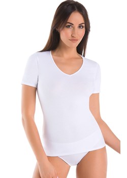 Koszulka damska z krókim rękawem biała 2501, Kolor biały, Rozmiar XS, Teyli ze sklepu Primodo w kategorii Podkoszulki i halki - zdjęcie 156842497