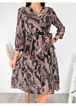 Czarna Sukienka w Orientalny Wzór ze sklepu ModnaKiecka.pl w kategorii Sukienki - zdjęcie 156842739