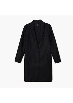Cropp - Czarny płaszcz z dzianiny - Czarny ze sklepu Cropp w kategorii Płaszcze damskie - zdjęcie 156855638