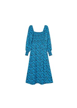 Cropp - Niebieska sukienka midi w kwiaty - Niebieski ze sklepu Cropp w kategorii Sukienki - zdjęcie 156855749