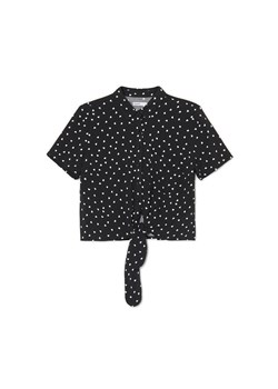 Cropp - Wzorzysta koszula z wiązaniem - czarny ze sklepu Cropp w kategorii Koszule damskie - zdjęcie 156855976