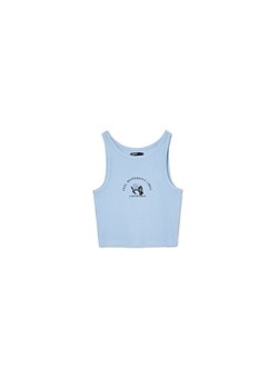 Cropp - Niebieski tank top z kapibarą - błękitny ze sklepu Cropp w kategorii Bluzki damskie - zdjęcie 156856126