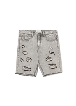 Cropp - Szare jeansowe szorty - jasny szary ze sklepu Cropp w kategorii Spodenki męskie - zdjęcie 156856316