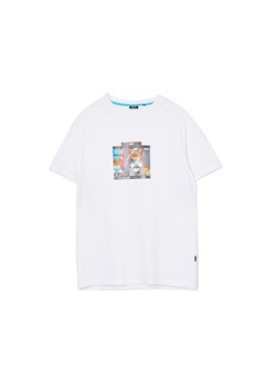 Cropp - Biały t-shirt z grafiką - biały ze sklepu Cropp w kategorii T-shirty męskie - zdjęcie 156856716