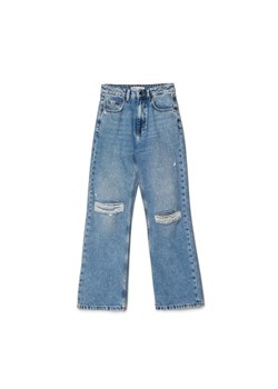 Cropp - Jeansy flare z wysokim stanem - niebieski ze sklepu Cropp w kategorii Jeansy damskie - zdjęcie 156857089