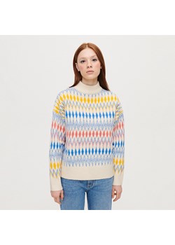 Ciepły sweter w kolorowe romby - Wielobarwny ze sklepu House w kategorii Swetry damskie - zdjęcie 156860667
