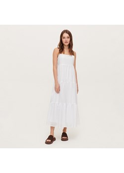 Bawełniana sukienka maxi na ramiączkach biała - Biały ze sklepu House w kategorii Sukienki - zdjęcie 156864436