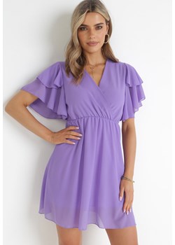 Fioletowa Sukienka Theselle ze sklepu Born2be Odzież w kategorii Sukienki - zdjęcie 156880478