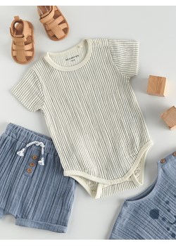 Reserved - Bawełniane body z regulacją - złamana biel ze sklepu Reserved w kategorii Body niemowlęce - zdjęcie 156883379