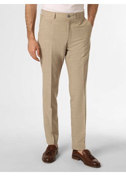 BOSS Męskie spodnie od garnituru modułowego Mężczyźni Regular Fit wełna ze strzyży beżowy marmurkowy ze sklepu vangraaf w kategorii Spodnie męskie - zdjęcie 156886037
