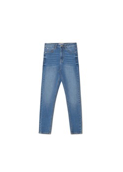 Cropp - Niebieskie jeansy skinny z wysokim stanem - niebieski ze sklepu Cropp w kategorii Jeansy damskie - zdjęcie 156901209