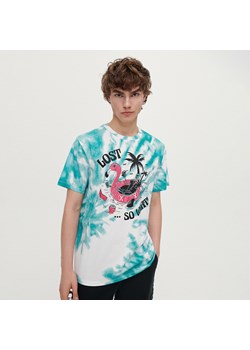 Koszulka tie-dye z nadrukiem - Zielony ze sklepu House w kategorii T-shirty męskie - zdjęcie 156901795