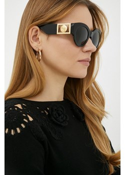 Versace okulary przeciwsłoneczne damskie kolor czarny ze sklepu ANSWEAR.com w kategorii Okulary przeciwsłoneczne damskie - zdjęcie 156904808
