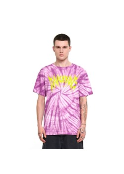 Cropp - Fioletowa koszulka z efektem tie-dye i nadrukiem - fioletowy ze sklepu Cropp w kategorii T-shirty męskie - zdjęcie 156908597