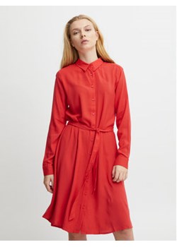 ICHI Sukienka koszulowa 20114548 Czerwony Regular Fit ze sklepu MODIVO w kategorii Sukienki - zdjęcie 156933335
