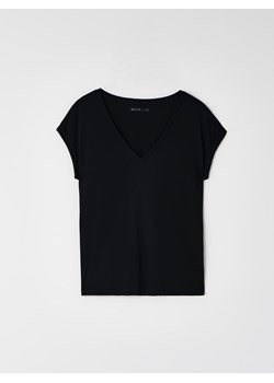 Mohito - Koszulka z dekoltem V - czarny ze sklepu Mohito w kategorii Bluzki damskie - zdjęcie 156935368