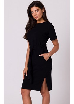 Sukienka bawełniana czarna z naszytymi kieszeniami B263, Kolor czarny, Rozmiar L, BE ze sklepu Primodo w kategorii Sukienki - zdjęcie 156957825