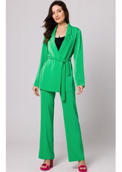 Spodnie z wysokim stanem w kolorze zielonym K162, Kolor zielony, Rozmiar L, makover ze sklepu Primodo w kategorii Spodnie damskie - zdjęcie 156957847