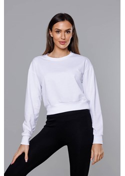 Cienka krótka bluza dresowa damska biała (8B938-1) ze sklepu goodlookin.pl w kategorii Bluzy damskie - zdjęcie 157028849