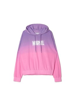 Cropp - Dwukolorowa bluza z kapturem Marvel - fioletowy ze sklepu Cropp w kategorii Bluzy damskie - zdjęcie 157028878