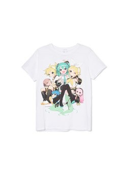 Cropp - T-shirt z nadrukiem Hatsune Miku - biały ze sklepu Cropp w kategorii Bluzki damskie - zdjęcie 157028886