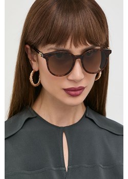 Gucci okulary przeciwsłoneczne damskie kolor brązowy ze sklepu ANSWEAR.com w kategorii Okulary przeciwsłoneczne damskie - zdjęcie 157029368