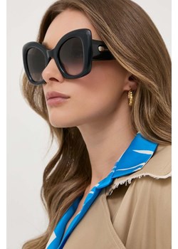 Alexander McQueen okulary przeciwsłoneczne damskie kolor czarny ze sklepu ANSWEAR.com w kategorii Okulary przeciwsłoneczne damskie - zdjęcie 157029417