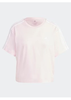 adidas T-Shirt Essentials 3-Stripes Single Jersey Crop Top IC0760 Różowy Loose Fit ze sklepu MODIVO w kategorii Bluzki damskie - zdjęcie 157034288