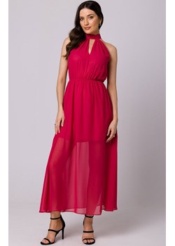 Sukienka szyfonowa fuksja maxi wiązana wokół szyi K169, Kolor fuksja, Rozmiar L, makover ze sklepu Primodo w kategorii Sukienki - zdjęcie 157040288