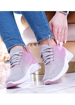 Damskie buty sportowe Grey Pink /A1-3 13972 T287/ ze sklepu Pantofelek24.pl w kategorii Buty sportowe damskie - zdjęcie 157052518