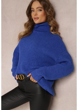 Ciemnoniebieski Golf Oversize Malia ze sklepu Renee odzież w kategorii Swetry damskie - zdjęcie 157053427