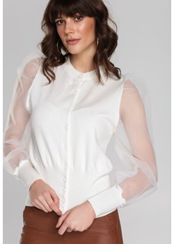 Jasnobeżowy Kardigan Bluzka Roseanna ze sklepu Renee odzież w kategorii Swetry damskie - zdjęcie 157053589