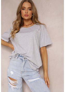 Jasnoszary T-shirt Eraela ze sklepu Renee odzież w kategorii Bluzki damskie - zdjęcie 157053855