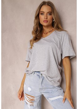Jasnoszary T-shirt Nikoneus ze sklepu Renee odzież w kategorii Bluzki damskie - zdjęcie 157053875