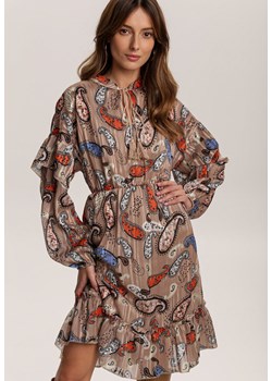 Beżowa Sukienka Yelmys ze sklepu Renee odzież w kategorii Sukienki - zdjęcie 157054836