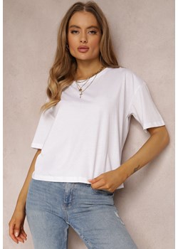 Biały T-shirt Trafaren ze sklepu Renee odzież w kategorii Bluzki damskie - zdjęcie 157055197