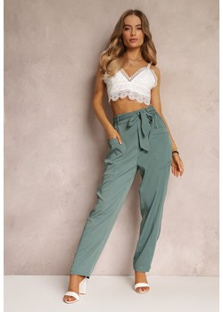 Zielone Spodnie Xenvia ze sklepu Renee odzież w kategorii Spodnie damskie - zdjęcie 157055345